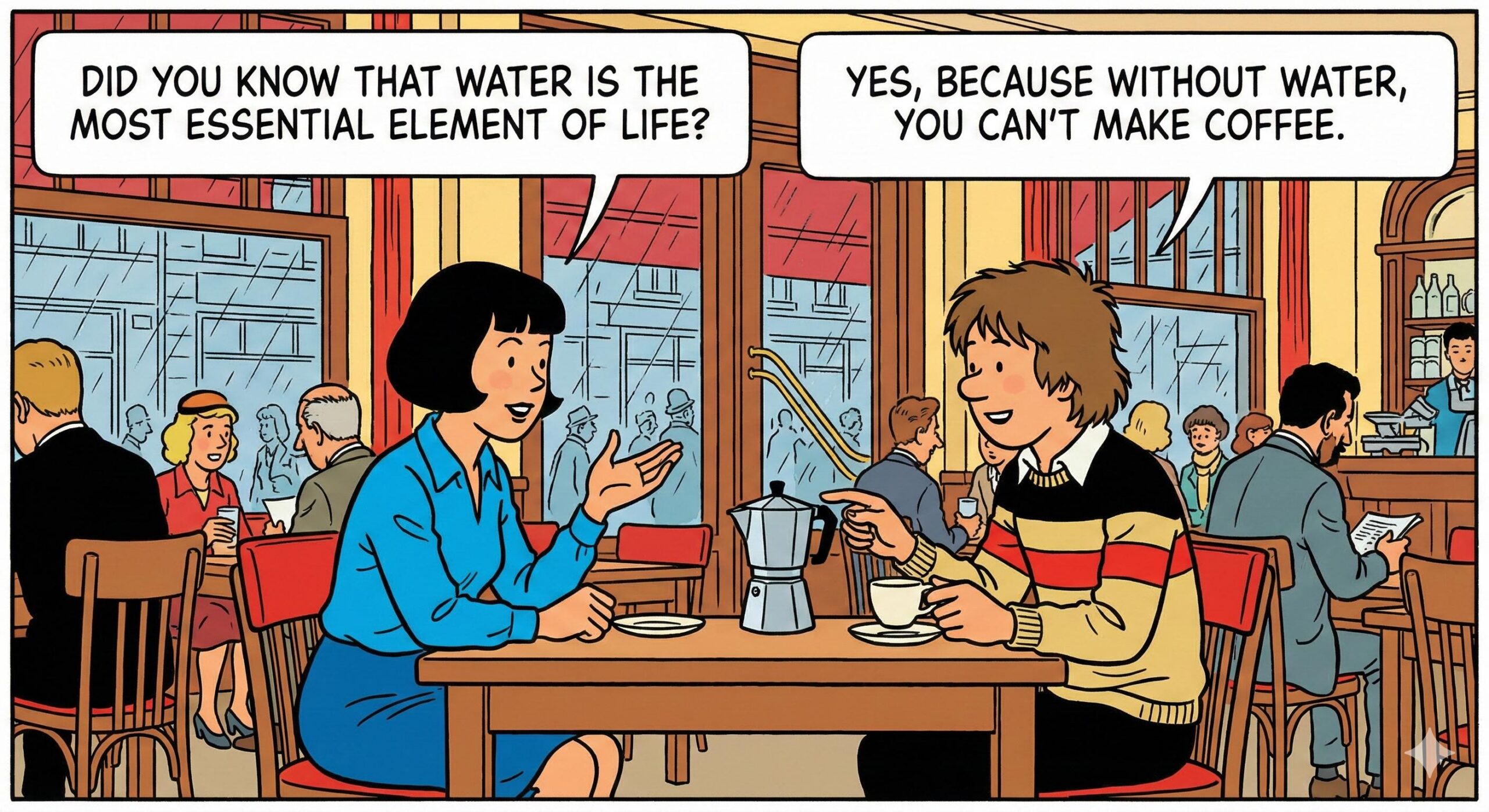 Stehende Tasse Kaffee neben ausgebreiteter Zeitung auf einem Holztisch im Morgenlicht – perfekte Morgenroutine ohne Menschen