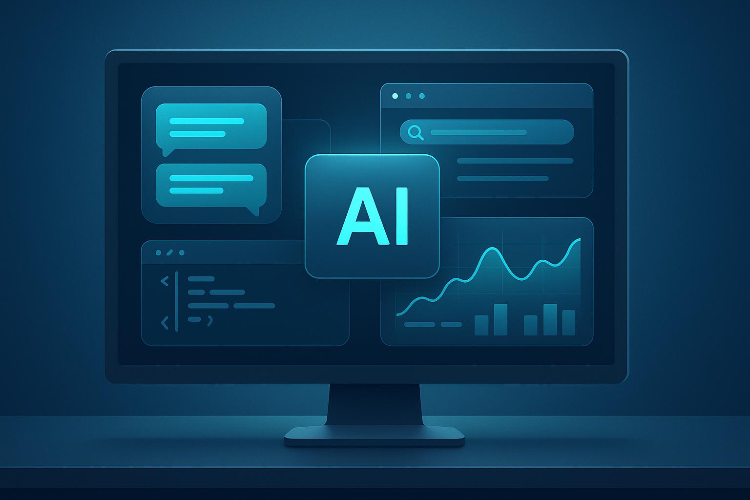 Symbolbild einer OpenAI Desktop-Super-App mit Chat, Browser, Codex und agentischer KI auf moderner Benutzeroberfläche