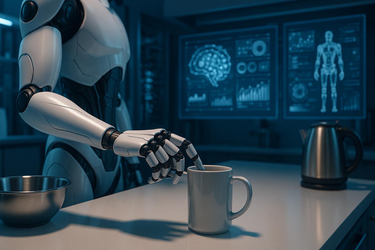 Symbolbild für humanoide Robotik, künstliche Intelligenz und Automatisierung im Alltag