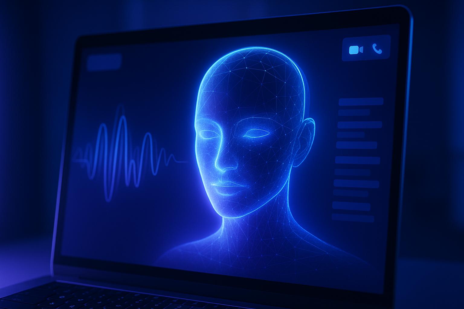 Symbolbild zu Google Gemini Live Avatar mit digitalem KI-Gesicht für Kundenservice und virtuelle Assistenten