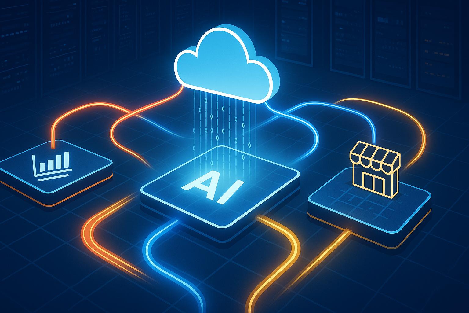 Symbolbild zu OpenAI auf Google Cloud mit KI-Cloud-Infrastruktur und digitalem Wettbewerb im Unternehmensmarkt